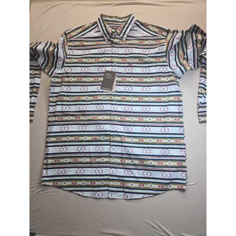 Ariat Men's XLT Tall‎ Calder LS Shirt Navy Button Down New With Tags